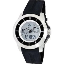 Kenneth Cole Men's Touch KC1849 Black Calf Skin Quartz Watch with ...