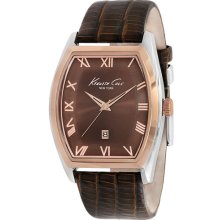 Kenneth Cole New York Tonneau Leather Strap Watch