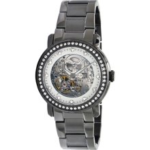 Kenneth Cole Watches Women's Automatic Silver Skeletonize Dial Gunmeta