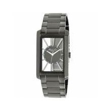 Kenneth Gents Grey Ip Stainless Steel Rectangle Watch