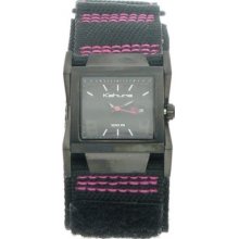 KUV-0008L Kahuna Ladies Black Velcro Cuff Strap And Black Analogue Dia...