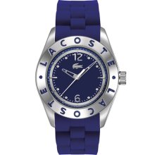 Lacoste 'Biarritz' Logo Bezel Silicone Strap Watch