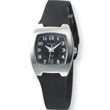 Ladies Black Rubber Strap Watch by Charles Hubert