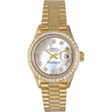 Ladies Rolex President Automatic Watch with Diamonds 69178