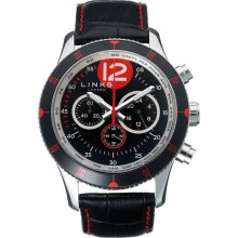 Links of London Chicane Black and Red Chronograph Watch