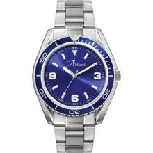 Logo Dress Watch - Silver Imprinted Watch w/ Folder Steel Bracelet