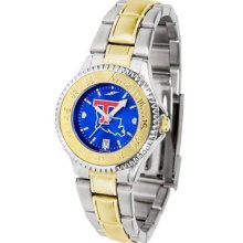 Louisiana Tech Ladies Stainless Steel and Gold Tone Watch