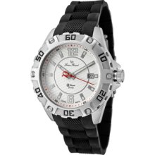 Men's A Diver White Textured Dial Black Rubber