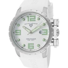 Men's Ambassador White Dial White Silicone ...