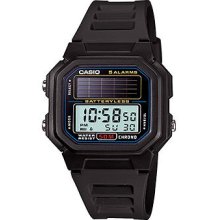 Men's black casio solar power chronograph watch al190w-1av