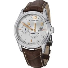 Men's Bressel Silver Dial Brown Genuine Alligator ...