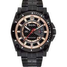 Men's Bulova Precisionist Champlain Watch in Black IP Stainless Steel