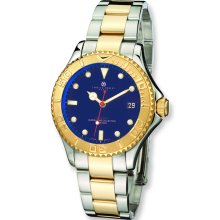 Mens Charles Hubert IP-plated Two-tone Blue Dial Watch