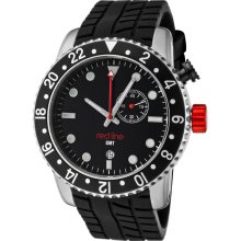 Men's Classic GMT Black Dial Black Silicone