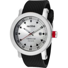 Men's Compressor Silver Dial Black Silicone