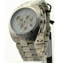 Mens Croton Steel Chrono 3 Eye Date Watch CC311293SDW