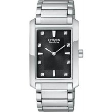 Men's Eco-Drive Strainless Steel Palidoro Diamond Accented Black Dial