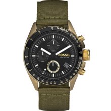 Men's green fossil decker chronograph vintage watch de5017