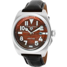 Men's Heritage Wood Dial Black Genuine Leather ...