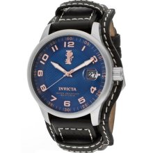 Men's I-Force Pale Blue Dial Black Genuine Leather Cuff ...