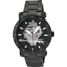 Men's Just bling.12 Diamonds watch Stainless Steel Bone Black case JB-8100-J