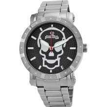 Men's Just bling.12 Diamonds watch Stainless Steel Skull JB-8100-F