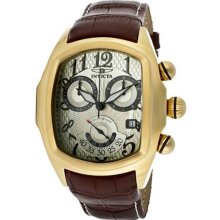 Men's Lupah Chronograph Gold Tone Stainless Steel Case Leather Bracele