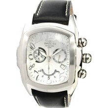 Men's Lupah Stainless Steel Case Silver Dial Chronograph Leather Strap