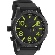 Men's Nixon The 51-30 PU Watch in All Black/Lum