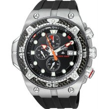 Men's Promaster Dive Carbon Fiber Bezel Eco-Drive Chronograph Black Ru