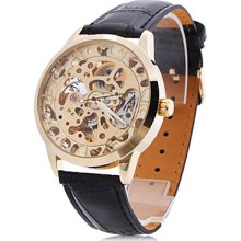 Men's PU Analog Mechanical Watch Casual (Gold)