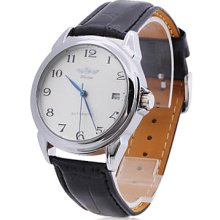 Men's PU Analog Mechanical Watch Casual (White)