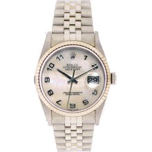 Men's Rolex Datejust Watch 16234 Genuine Rolex Mother Of Pearl Dial