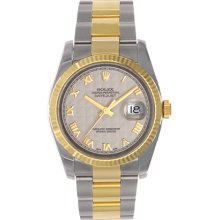 Men's Rolex Datejust Watch 116233 Ivory Pyramid Dial