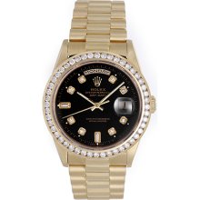 Men's Rolex President Day-Date Watch Custom Diamond Dial & Bezel 18208