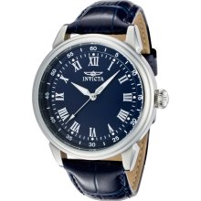 Men's Specialty Blue Textured Dial Blue Leather