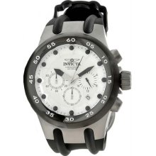 Men's Stainless Chronograph Stainless Steel Case Rubber Bracelet White