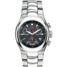 Men's Stainless Steel Centurion Black Dial Chronograph