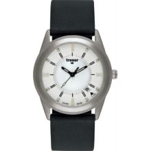 Men's Stainless Steel Classic Silicone Strap Silver Tone Dial