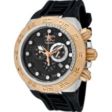 Men's Subaqua Chronograph Black Dial 18K Rose Gold Plated SS Bezel