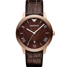 Men's Watch with Brown Leather Strap