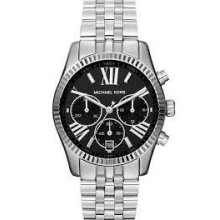 Michael Kors Women's Lexington Silver Tone Chronograph Date Watch MK5708 $225