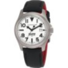 Momentum Men's 1M-SP00W12B Atlas White Dial Black Touch Leather