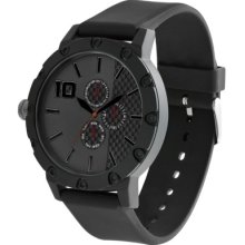 Mossimo Men's Black Strap Dial Watch with Red Accent