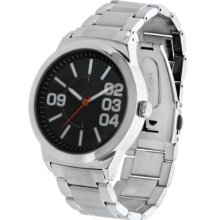 Mossimo Men's Silver Metal Bracelet Dial Watch - Black