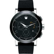 Movado 'Museum' Chronograph Rubber Strap Watch