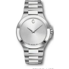 Movado Museum Men`s Silver Watch W/ Stainless Steel Bracelet