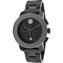 Movado Watches Bold Chronograph Black Dial Black Ion Plated Stainless