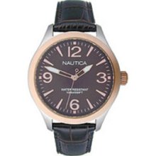 Nautica BFD 102 Brown Leather Strap Women's watch #N13027M