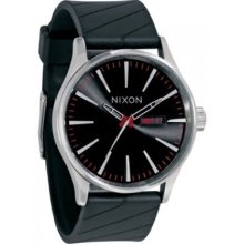 Nixon Men's A027000-00 Black Polyurethane Quartz Watch with Black Dial